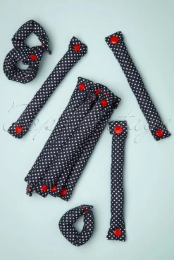 Rock The Dots - Set Van 12 Krulspelden In Marineblauw