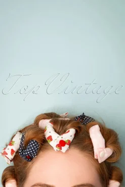 Rock The Dots - Set Van 12 Krulspelden In Marineblauw