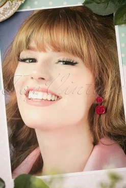 Romantische Rode Rozen Oorbellen