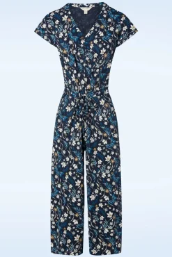 Rose Trellis Jumpsuit In Tidal Floral Maritime