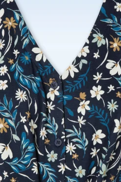 Rose Trellis Jumpsuit In Tidal Floral Maritime