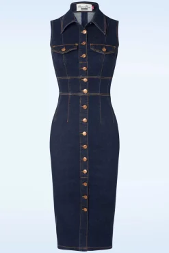 Sadie Pencil Jurk In Classic Denim