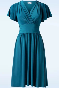 Sadie Slinky Swing Jurk In Teal