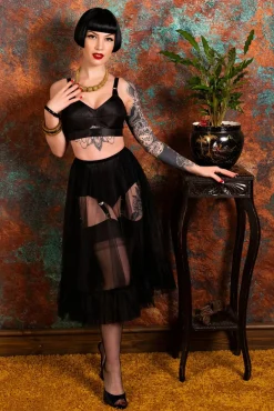 Sandra Frilly Petticoat In Zwart