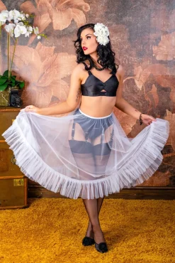 Sandra Frilly Petticoat In Wit