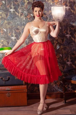 Sandra Frilly Petticoat In Rood