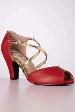 Sassy Dance Peeptoe Pumps In Rood