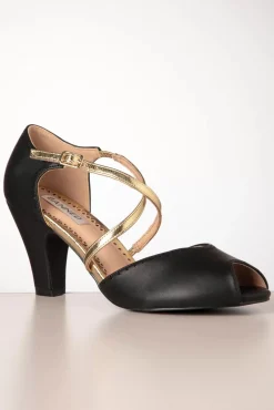 Sassy Dance Peeptoe Pumps In Zwart