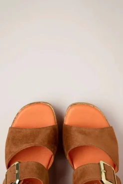 Savannah Suede Sleehakken In Cognac