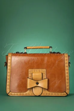 Scandal Office Handtas In Camel En Cognac