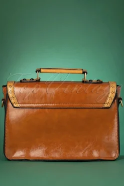 Scandal Office Handtas In Camel En Cognac