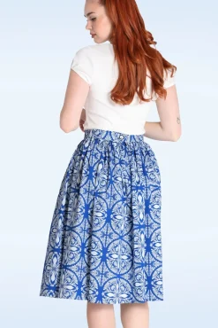Sicily Swing Rok In Blauw En Wit