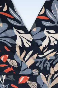 Strand Glass Maxi Jurk In Collaged Sea Maritime Blue