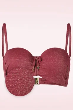 Summer Glam Padded Bikinitop In Bordeauxrood