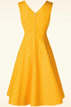 Summer Spot Swing Jurk In Geel