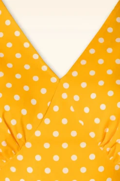 Summer Spot Swing Jurk In Geel