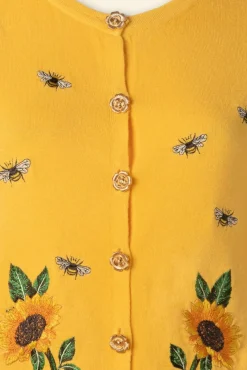 Sunflower And Bee Geborduurd Vest