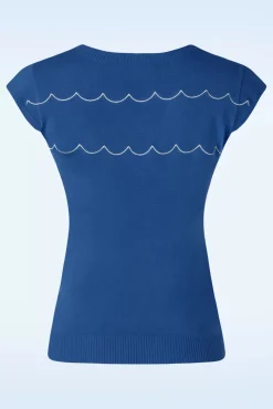 Swimming Fish Short Sleeve Trui In Blauw