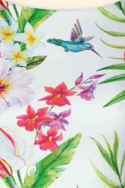 Tanya Tropical Pencil Jurk In Wit