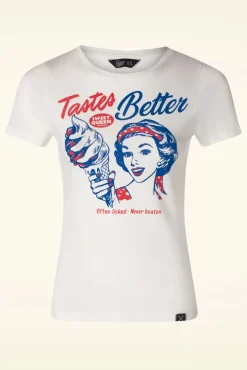 Tastes Better T-Shirt In Gebroken Wit
