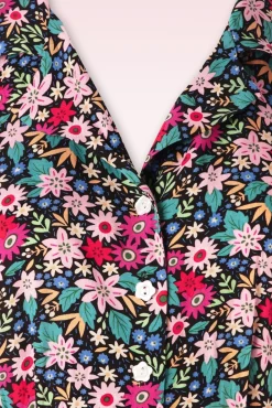 Tea Party Jurk In Zwart En Multi