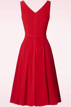 The Gina Lee Swing Jurk In Scarlet Rood
