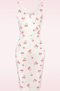 The Harper Penciljurk Met Kersenprint In Wit
