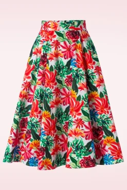 Topvintage Exclusief ~ Adriana Flower Swing Rok In Multi