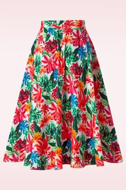 Topvintage Exclusief ~ Adriana Flower Swing Rok In Multi