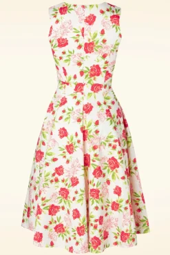 Topvintage Exclusive ~ Eliane Rose Swing Jurk In Wit