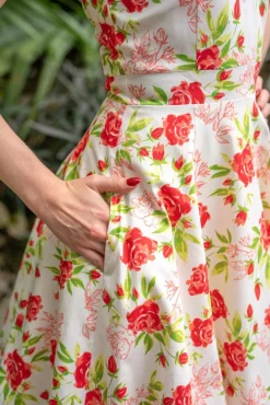 Topvintage Exclusive ~ Eliane Rose Swing Jurk In Wit