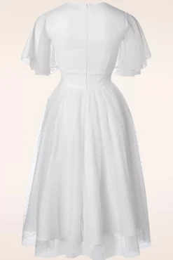 Topvintage Exclusive ~ Holly Bridal Swing Jurk In Wit