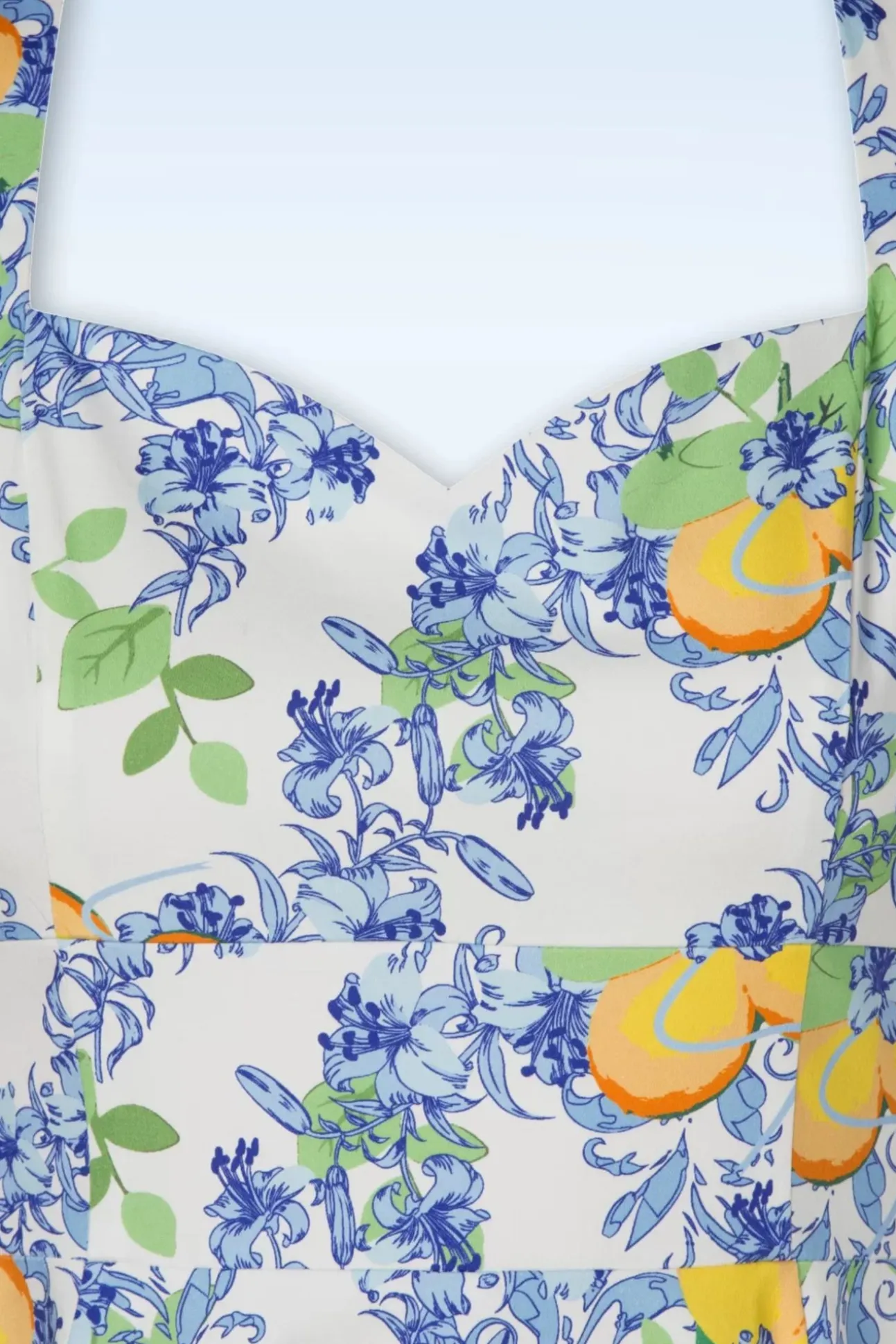 Topvintage Exclusive ~ Joliena Swingjurk In Wit En Blauw