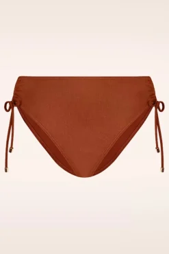 Treasure High Waist Bikini Broekje In Cederhout Bruin