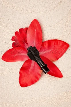 Tropical Vibes Haarbloemclip In Rood