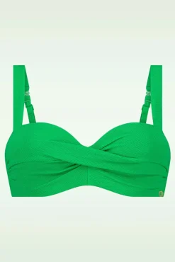 Twisted Bikinitop In Bright Green Relief