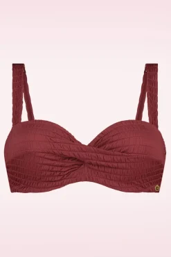 Twisted Bikinitop In Donkerrood