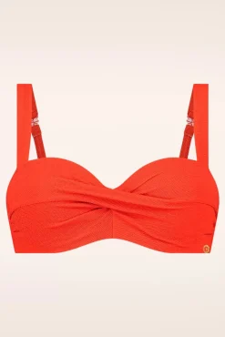 Twisted Bikinitop In Zomers Rood
