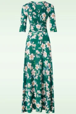 Valentina Flower Maxi Jurk In Groen