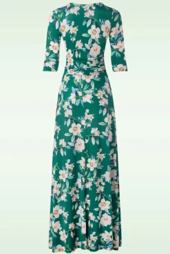 Valentina Flower Maxi Jurk In Groen