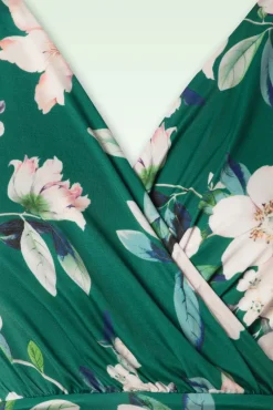 Valentina Flower Maxi Jurk In Groen