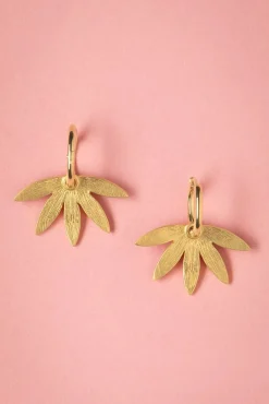 Vergulde Gemma Oorbellen In Rood