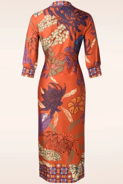 Veronica Midi Jurk In Oranje