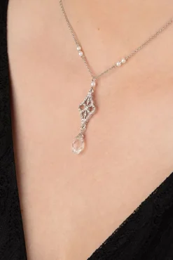 Victorian Filigraan Ketting In Zilver En Glas