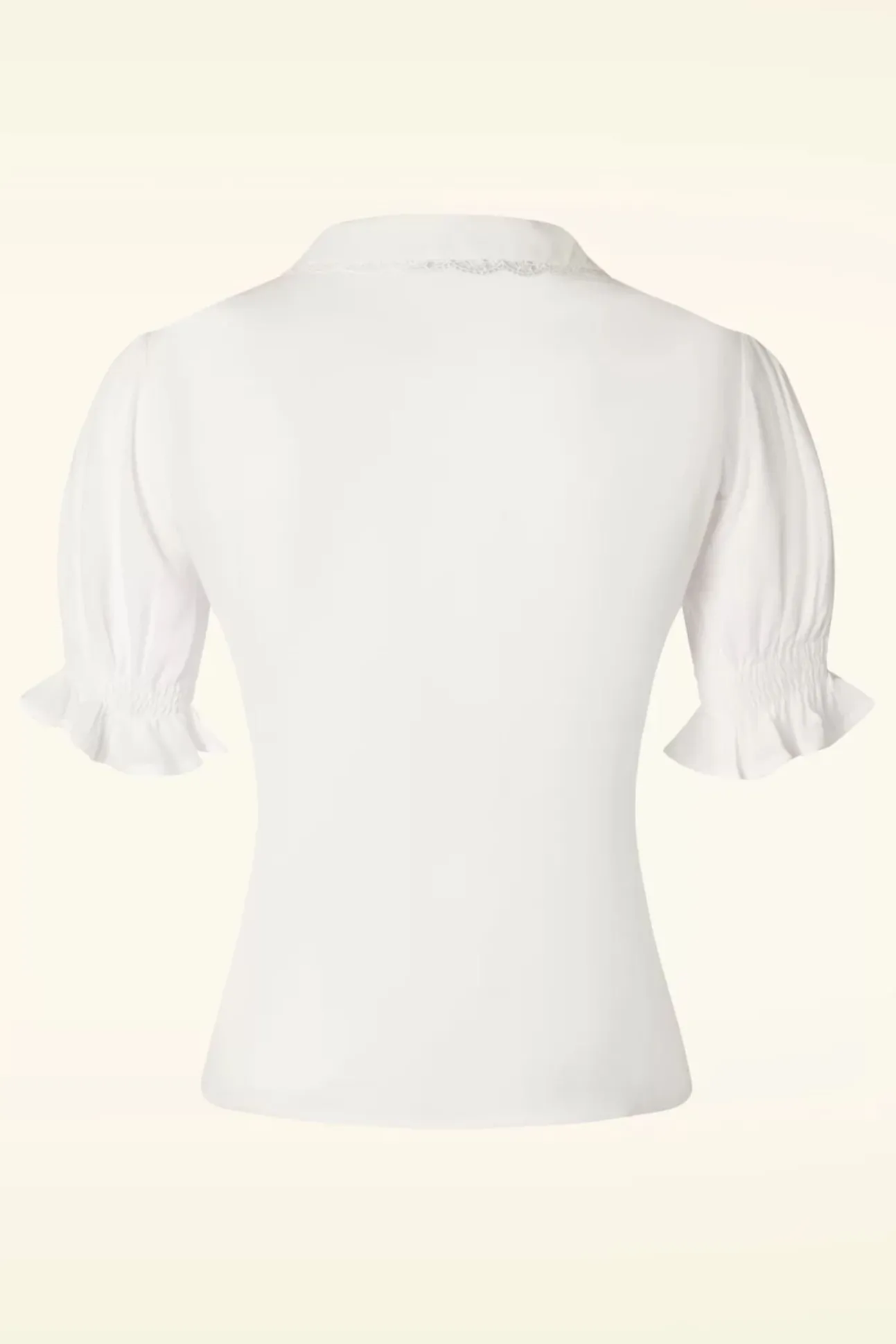 Vintage Geborduurde Bloemenblouse In Wit