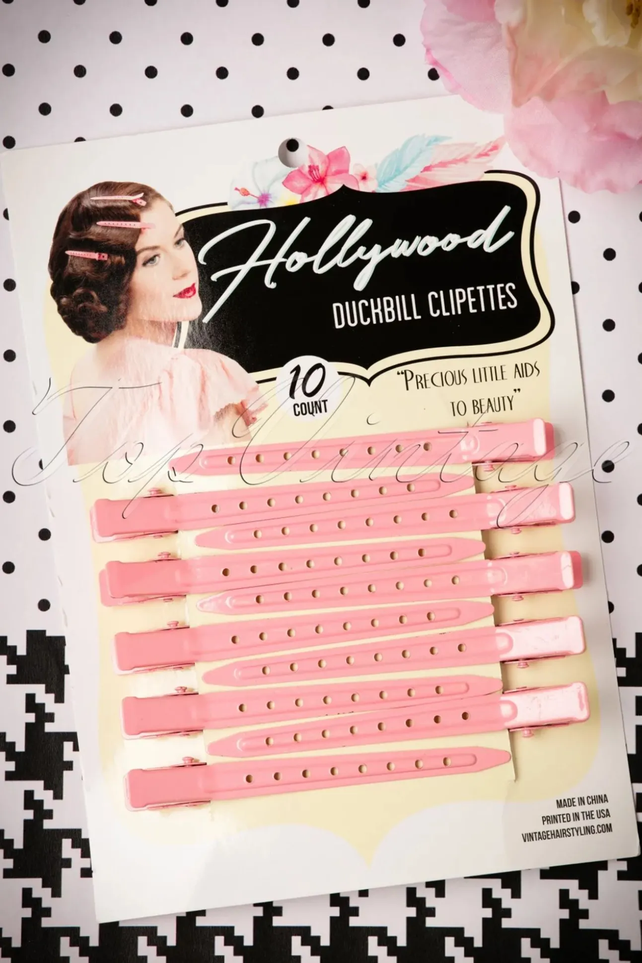 Vintage Haarstyling: Hollywood Duckbill Clipettes In Roze