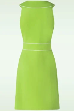 Zip Front Collared Sleeveless Jurk In Groen
