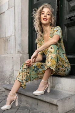 Zita Jumpsuit Frenzy In Dusty Turquoise