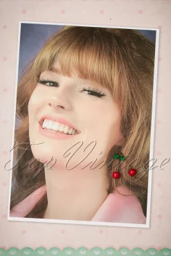 Zoete Sprankelende Kersen Oorbellen In Rood